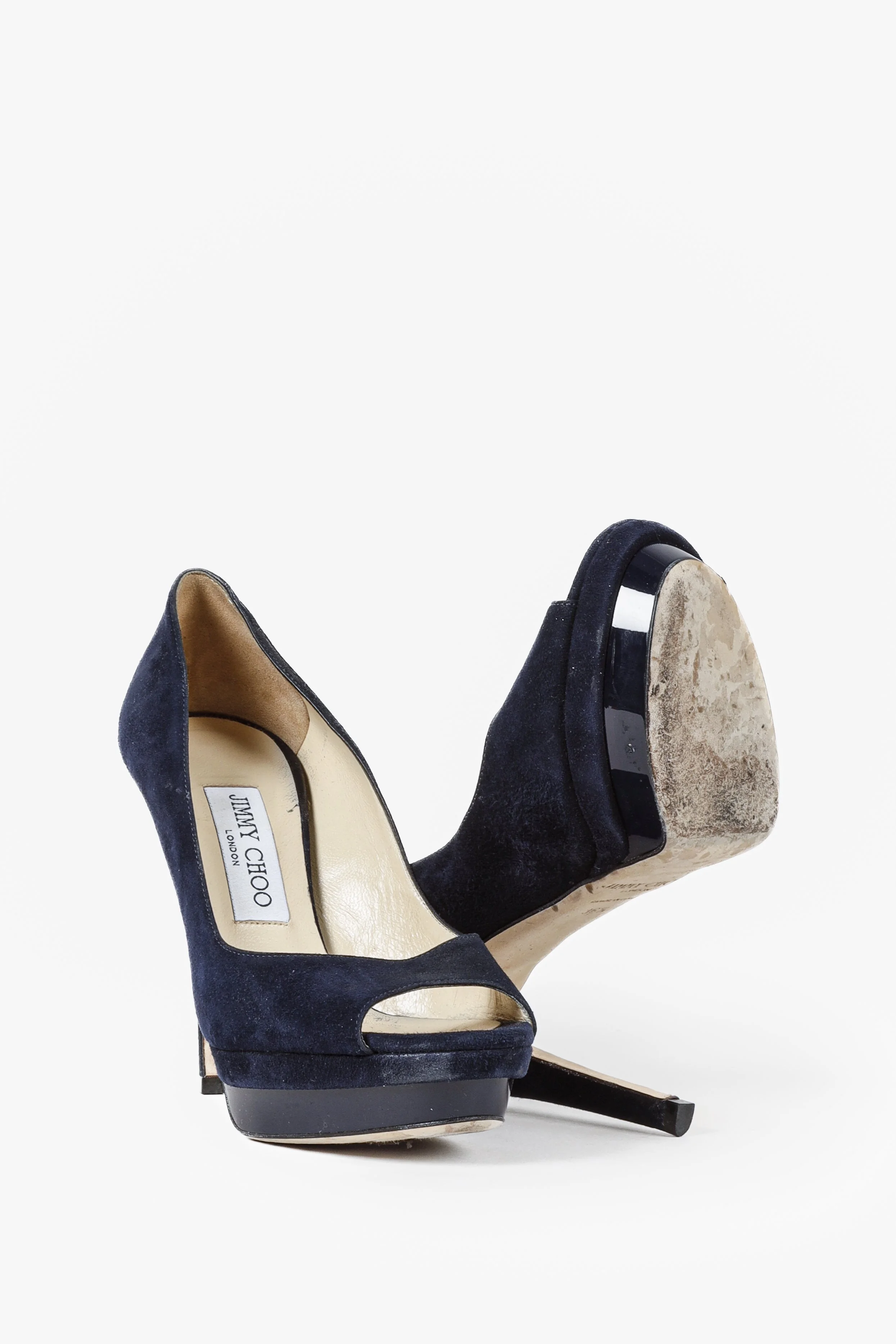 Navy sales suede wedge